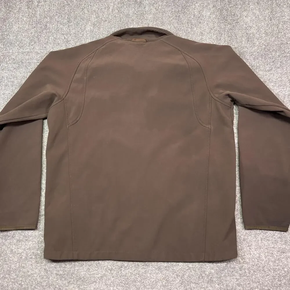 The North Face Jacket Mens Large Brown Softshell Fleece Lined Full Zip Hiking
